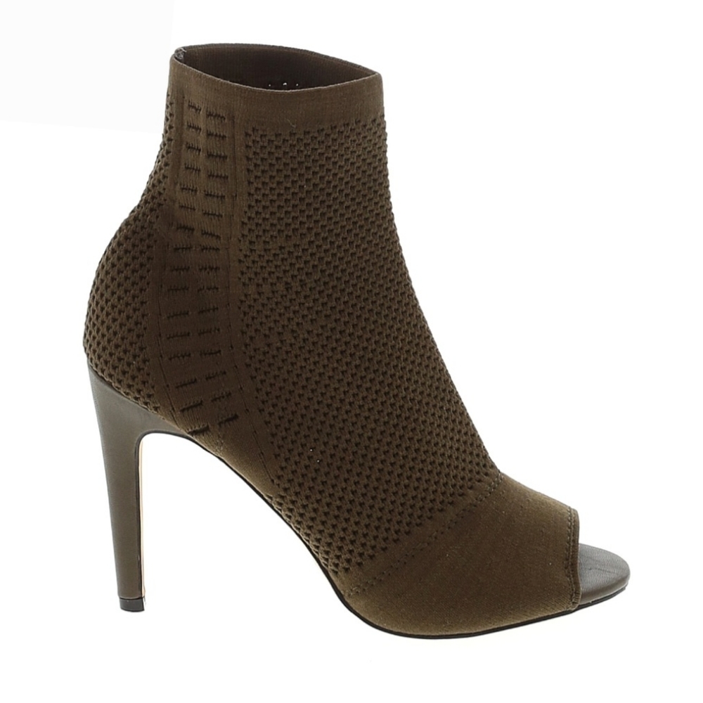 EXPRESS PEEP TOE STRETCH SOCK  BOOT HEELS.